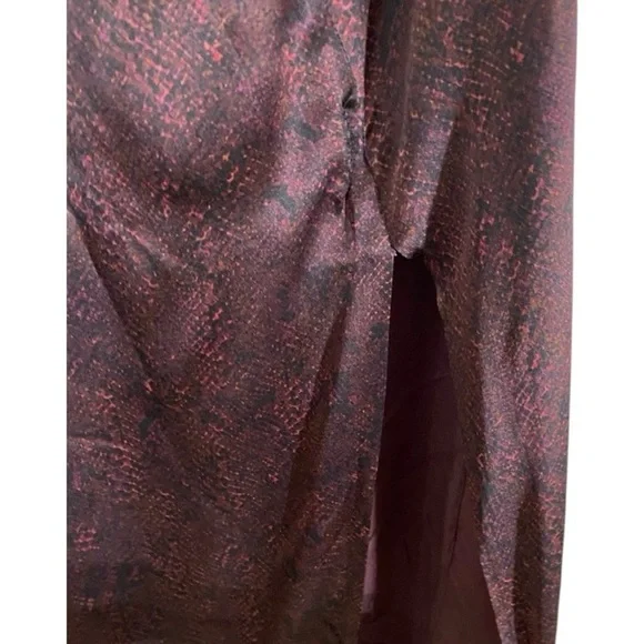 Nicholas Silvina Wrap Gown Maxi Dress Side Cutout in Silk Snakeskin Print Size 4 - Picture 9 of 11